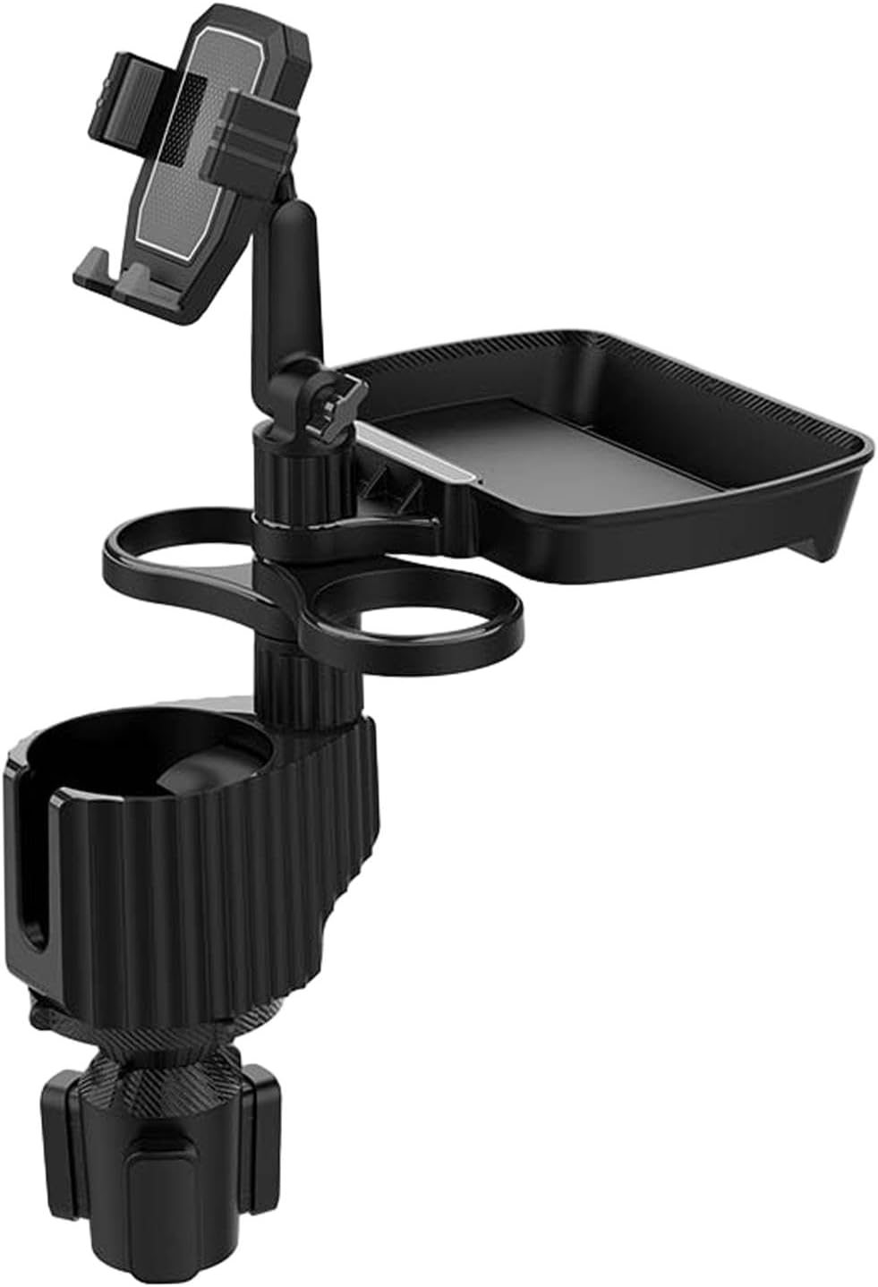 Cup Holder Tray for Car - 5 in 1 Adjustable Car Cup Holder Phone Mount with Food Tray, Holder Expander with 360°/180° Rotation, Automotive Extender Accessories for Auto Trucker Road Trip