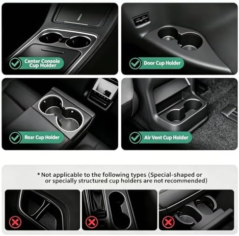 SYDSZ Car Cup Holder Tray, Center Console Mount Car Food Tray Table for Eating, 11 LBS Load Capacity Cup Holder Expander, Universal Car Tray for Drinks, Meals, Laptop, Fits Most Vehicles