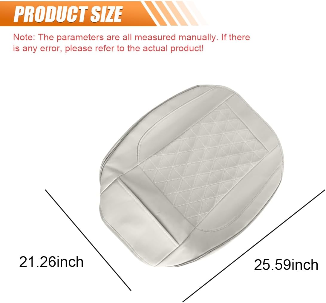 Luxury Faux Leather Car Seat Cover, Car Seats Cushion, Grey | Anti-Slip Waterproof Universal Front Bottom Seat Protector with Storage Pocket for Sedans, SUVs, Trucks, Triangular Pattern