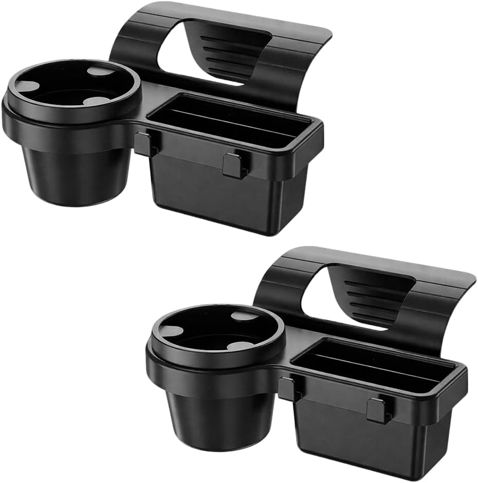 Mandark 2PCS Car Window Storage Organizer, Multifunctional Vehicle Window Mount Storage Rack with Cup Holder Phone Mount, Automotive Interior Door Side Hanging Organizer, Universal Fit