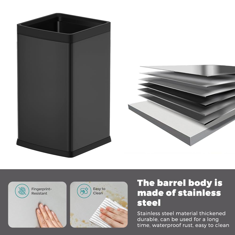 4 Gallon Black Bathroom Trash can