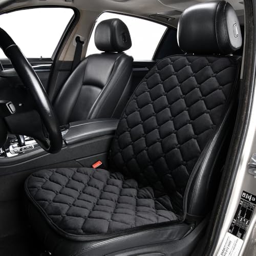 Plush Fleece Car Seat Cushion with Lumbar Support - Ultra Soft Ergonomic Padding for Car, Truck, SUV