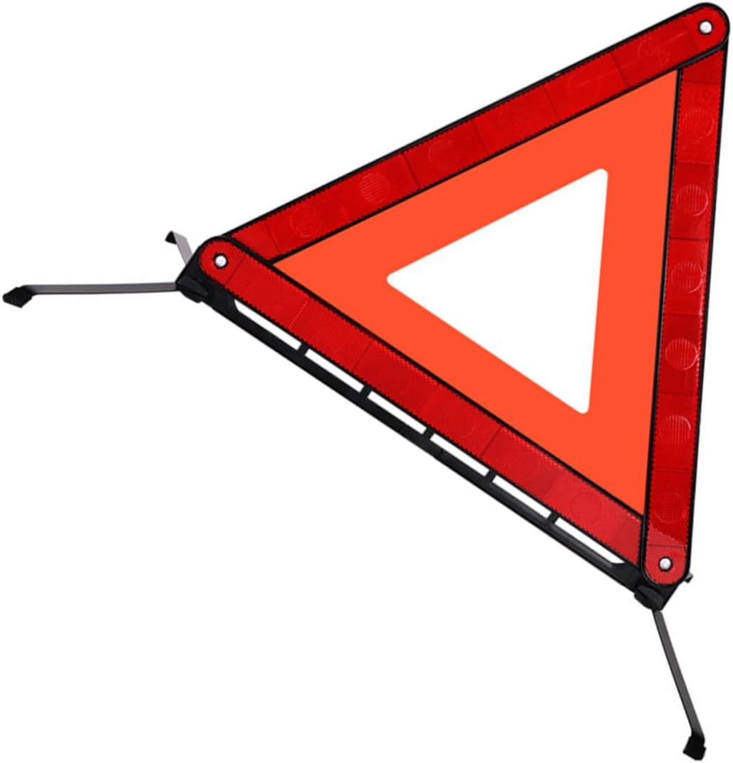 Homoyoyo Safety Warning Sign Foldable Emergency Triangle Reflector for Roadside Use Stable Design with Skid Base for Road Construction and Vehicle Maintenance