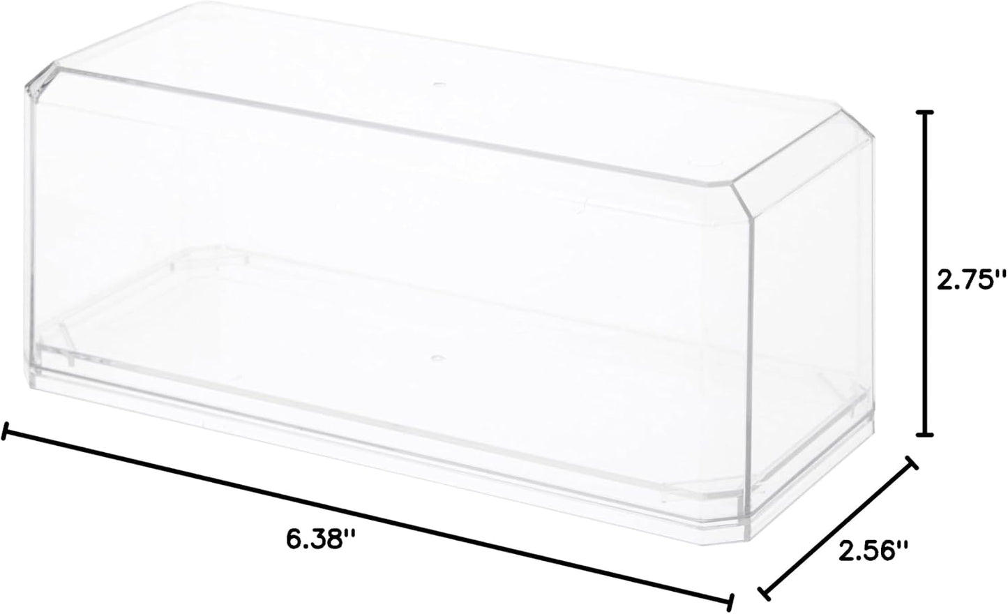Pioneer Plastics 143C-BC Clear Plastic Display Case with Clear Base for 1:43 Scale Cars, 6.125" W x 2.625" D x 2.25" H