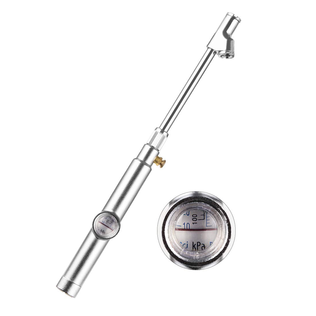 CZC AUTO Tire Pressure Gauge, Straight on Foot Dual Head, 10-120PSI