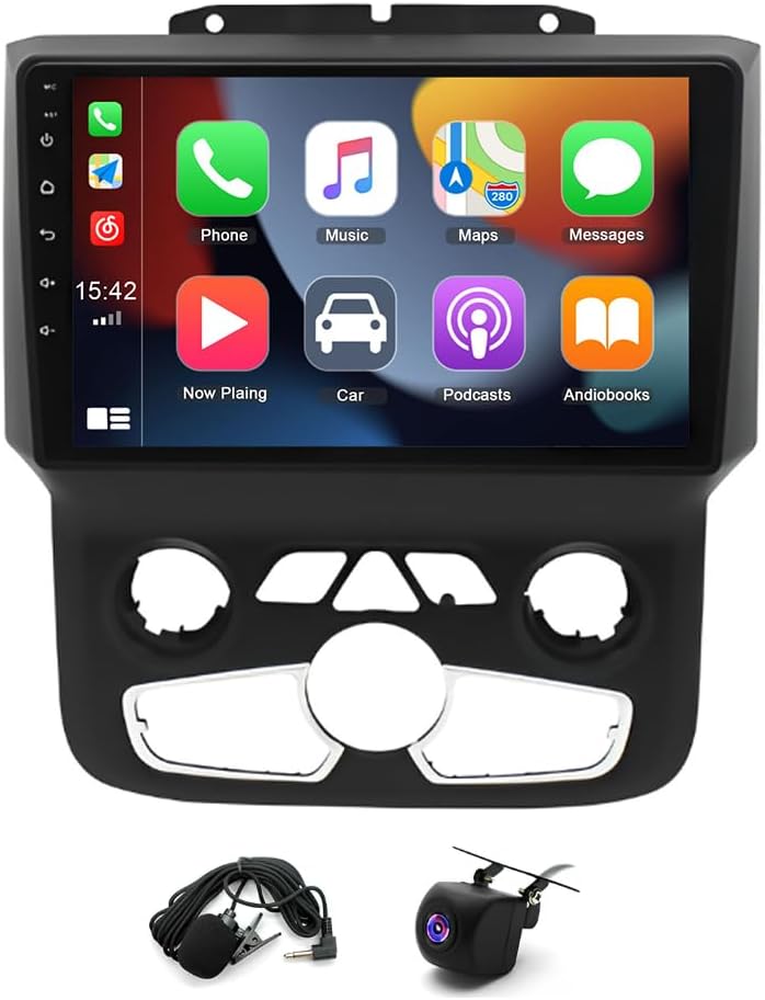 Android 13 Car Stereo Radio Compatible for Ram 1500 2500 3500 2013-2019, 9inch Touchscreen Radio with CarPlay Android Auto Bluetooth GPS Navigation WiFi FM/RDS SWC Mic Backup Camera, 2G+32GB