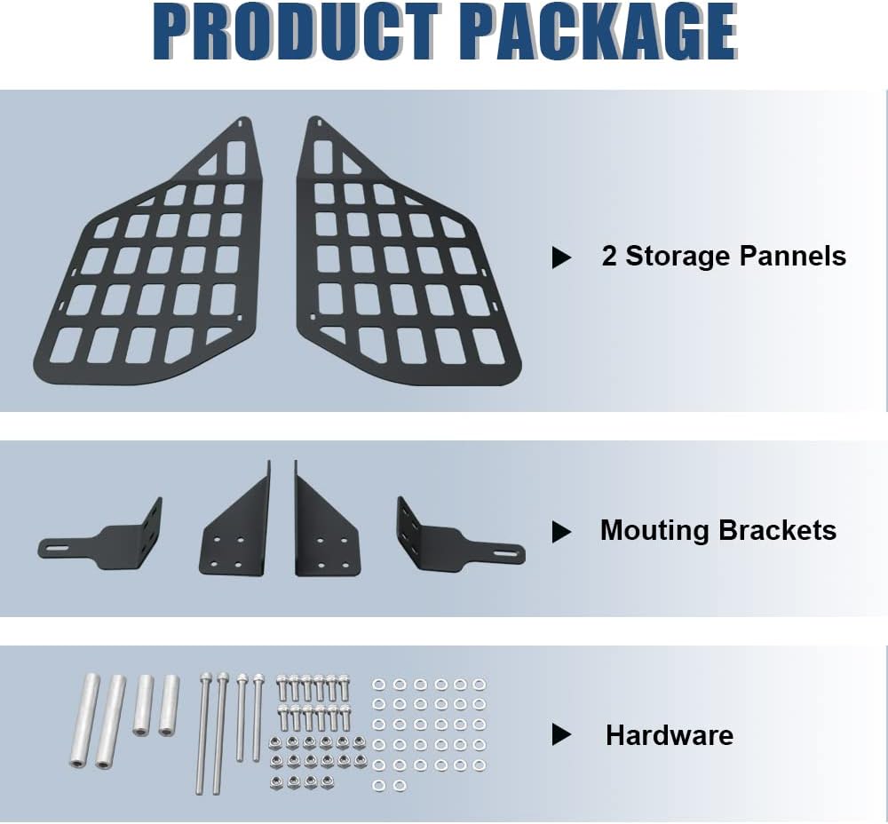 Rear Window Molle Panels Fit for Toyota 4Runner 2010-2024 Modular Storage Panel System Rear Cargo Rack Interior Trunk Storage Shelf Accessories