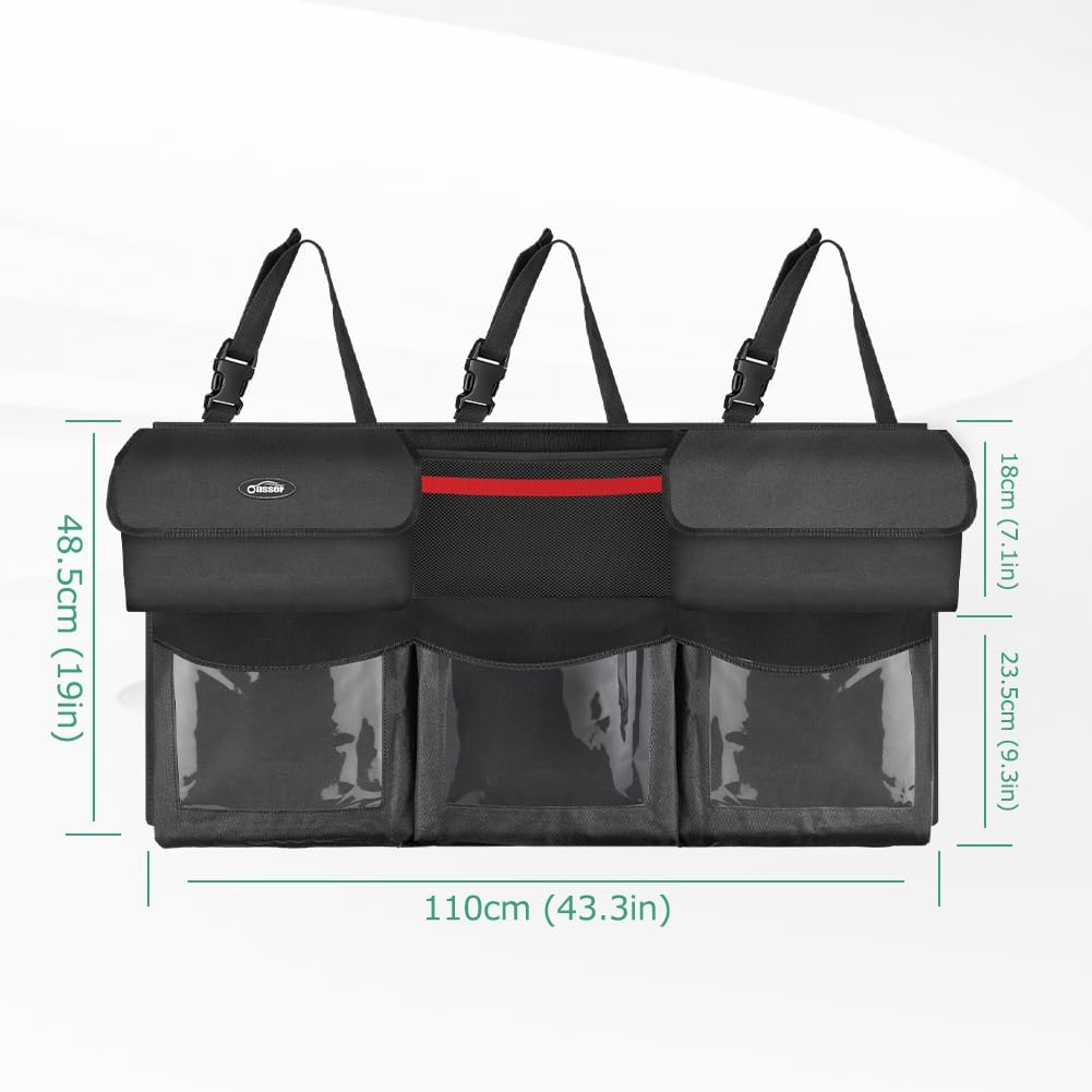 Oasser Trunk Organizer for Car, 6 Storage Compartments 43.3x19in