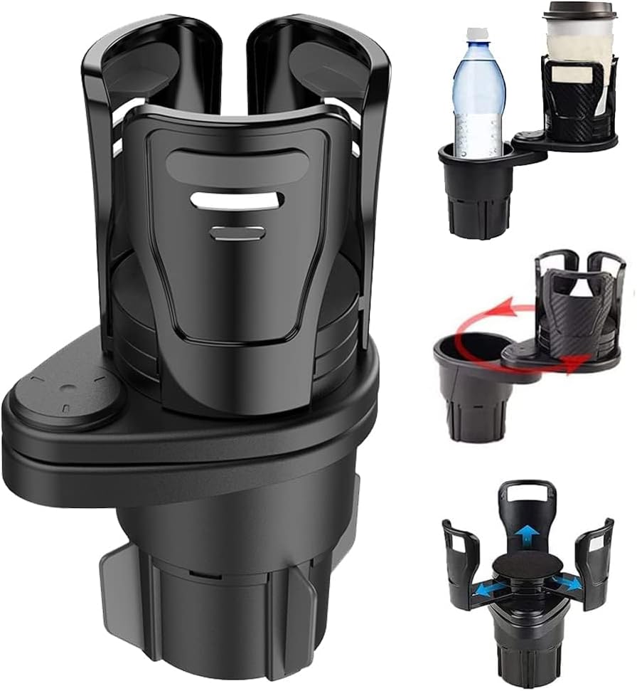 Car Cup Holder Expander for Hyundai Tucson 2022 2023 2024 2025 2026, Cup Holder Adapter with Expandable Arm and Adjustable Base,Carbon Black