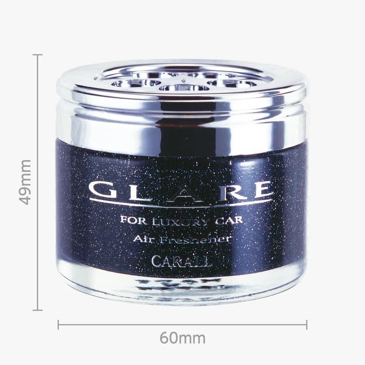 CARALL GLARE BLACK Premium Car Air Freshener, FINE SQUASH - Spill-Proof Japanese Gel Scent System - Long Lasting Odor Eliminator for Luxury Interiors, Modern EVs & Sedans - Made in Japan