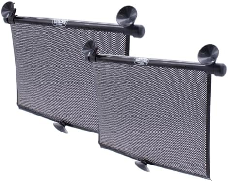 Toddleroo by North States - Extra Wide Car Window Shades for Baby: Car Shades for Side Windows - Retractable Pull-Down Roller - Black - 2-Pack