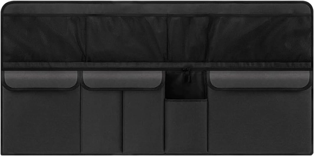 Car Trunk Organizer, Space Saving Hanging Automotive Back Seat Organizer Storage Bag with 10 Pocekts, Foldable Vehicle Interior Cargo Organizer Accessories for Car, SUV, Truck, MPV (Black)