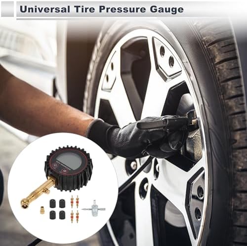 1 Set Tire Pressure Gauge 200PSI 7cm/2.76Inch Digital Pressure Gauge without Battery Tyre Air PSI Meter for Motorcycle SUV Truck