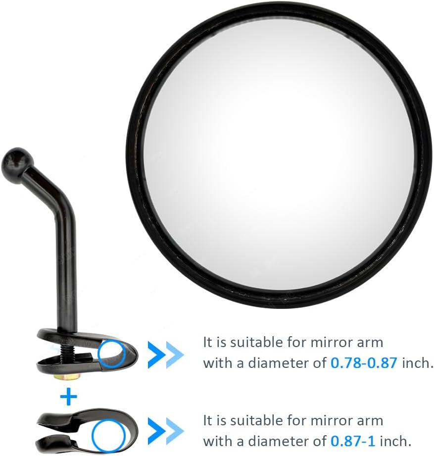 5.7 Inch Convex Round Mirror Blind Spot For Isuzu Mitsubishi Fuso Truck Bus Atv Utv Tractor Room Scooter etc. Adjustable Bracket Installation size: 0.78–1 inches