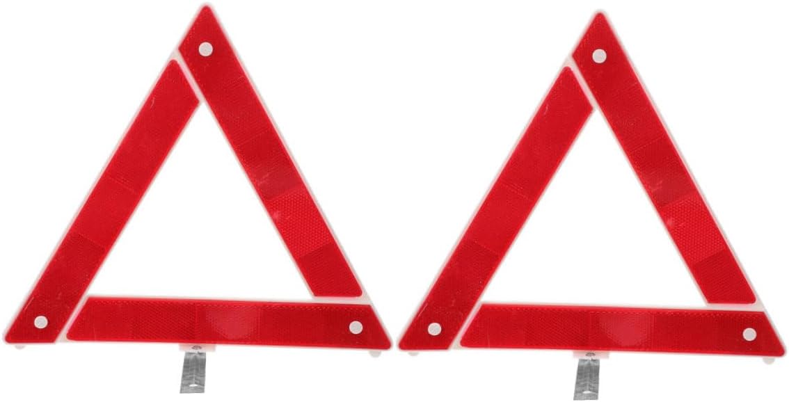 PRETYZOOM 2pcs Reflective Triangle Warning Sign for Vehicle Highway Safety