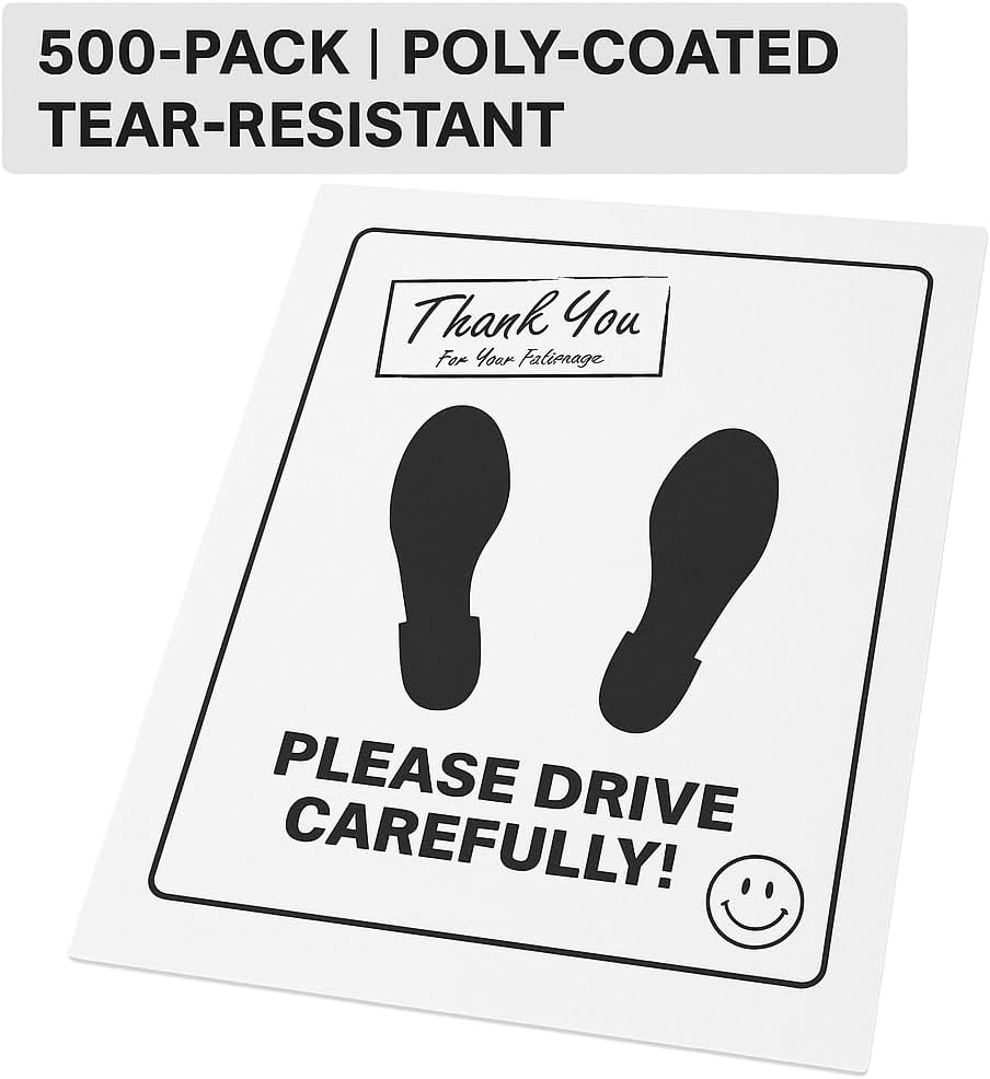Hi-Tech Disposable Paper Car Floor Mats – Heavy Duty Waterproof Auto Mats – Weather Resistant, Tear Resistant, Fits All Vehicles – Perfect for Dealerships, Detail Shops & Car Washes – 500 Pack