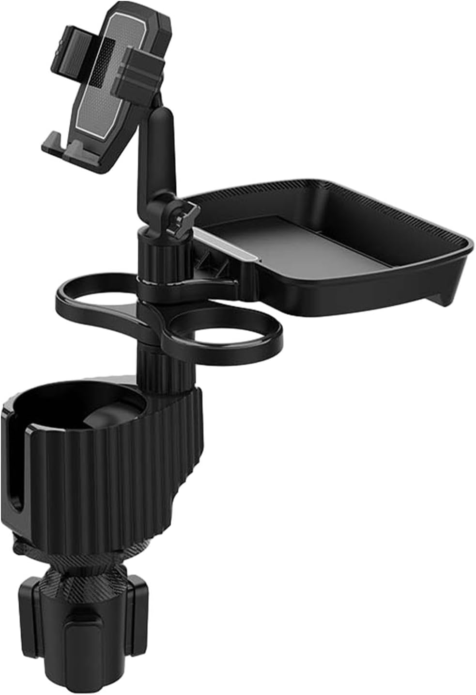 Cup Holder Tray for Car - 5 in 1 Adjustable Car Cup Holder Phone Mount with Food Tray, Holder Expander with 360°/180° Rotation, Automotive Extender Accessories for Auto Trucker Road Trip