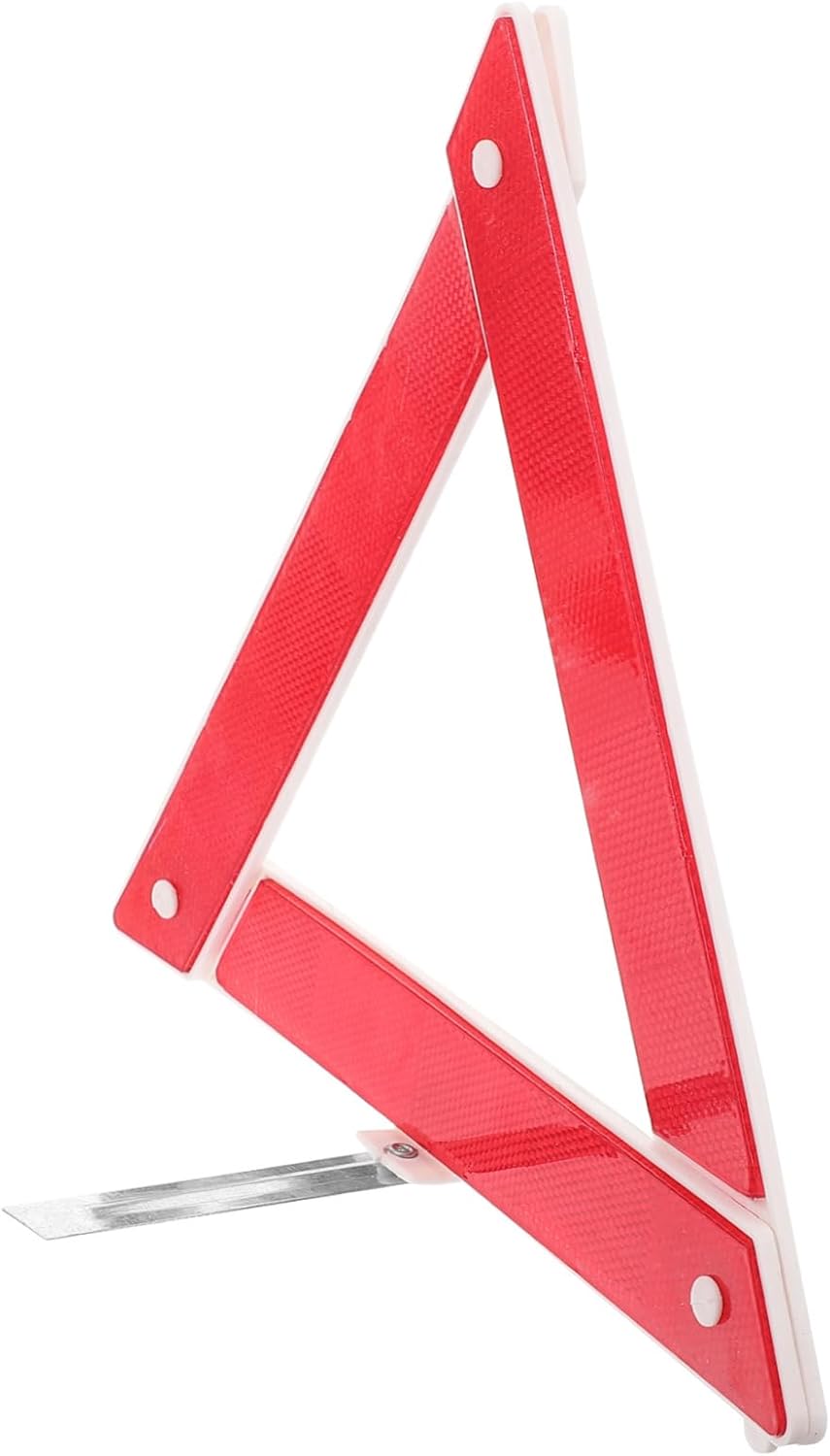 2pcs Foldable Reflective Safety Triangle Kit for Car Roadside Emergencies High Visibility Warning Sign with Sturdy Tripod Design Portable Road Warning Triangle for Vehicle Safety