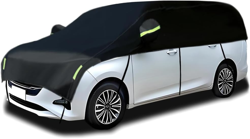 Half Car Cover Car Cover for Sunshade Half Car Body Cover Snow Cover Waterproof Universal Black 210D with Cotton (SUV/MPV)