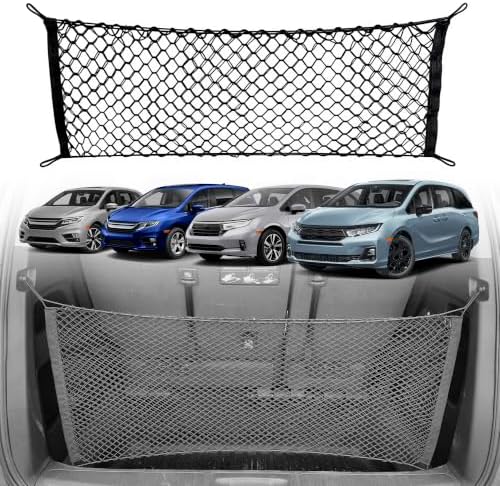 Envelope Style Automotive Elastic Trunk Cargo Net for Honda Odyssey 2018-2025 - Premium Trunk Organizer and Storage - Luggage Net for Minivan - Best Car Organizer for Honda Odyssey