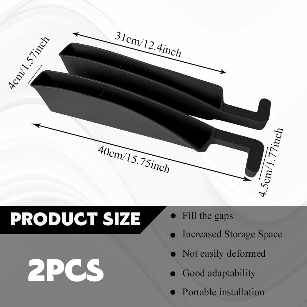 2PCS Car Seat Gap Filler, Car Seat Gap Organizer with Phone Holder, Black Multifunctional Seat Side Gap Filler Stop Things from Dropping, Universal Car Interior Accessories Fit Car SUV Truck