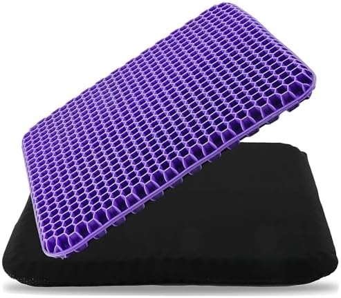Gel Seat Cushion, Cooling Honeycomb Cushion for Long Sitting, Tailbone & Coccyx Pain Relief, Ergonomic Office Chair Pad, Breathable for Car Seat & Wheelchair(Light Purple)