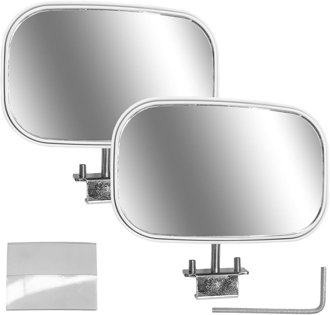 2PCS Car Blind Spot Side Mirror, Adjustable Wide Angle Reversing Auxiliary Mirror with Screw Fixation, Universal Expanded Vision Modification Accessories for Car, Truck, SUV (Black)