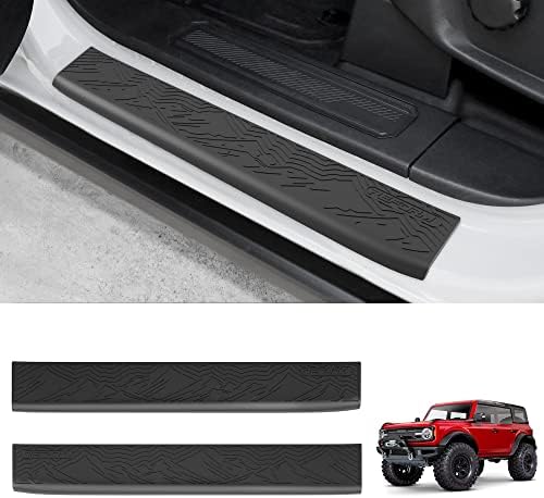 REFORM DESIGN Door Sill Guards Protectors Compatible with 2024 2023 2022 2021 Ford Bronco 2 Door, 2 PCS TPE Solid Door Edge Entry Cover Interior Accessories (‎for Bronco 2 Door)