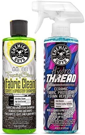 Chemical Guys CWS203FPB Foaming Citrus Fabric Clean Carpet & Upholstery Cleaner and HydroThread Protectant, Fabric Cleaner & Ceramic Fabric Protectant Bundle - (2-16 oz Bottles)