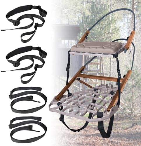 Tree Stand Backpack Straps and Utility Straps Deer Hunting Accessories Tree Stand Holding Climbing Transport System Hunting Backpack Treestand Carrying Stabilizer Strap Lightweight 4PCS
