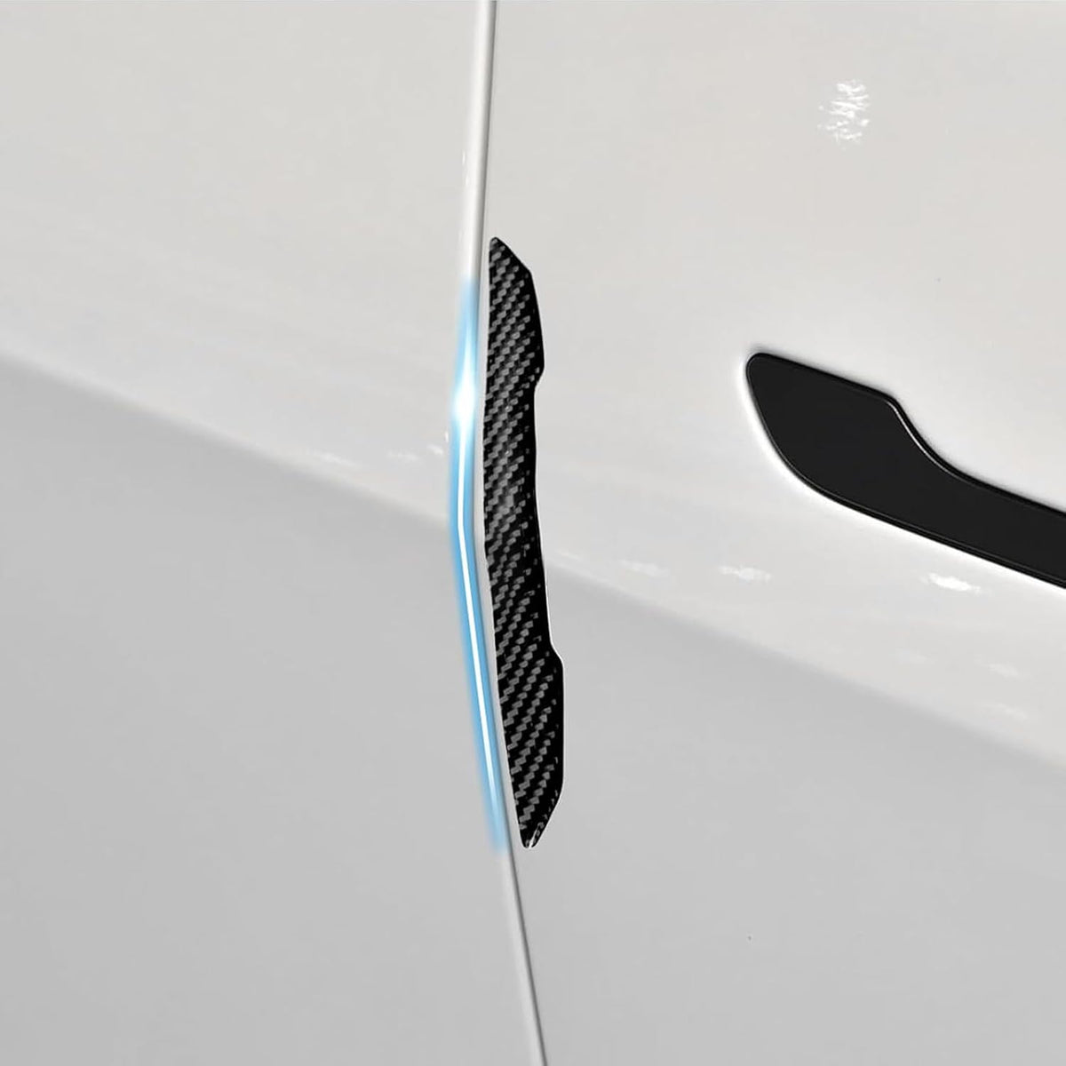 Door Protector Edge Guards Compatible with Tesla Model 3 Y X S Cybertruck Carbon Fiber Exterior Accessories Anti-Collision Bumper Guard Strip Rearview Mirror Wrap Trim Trunk Cover Strips (Black)