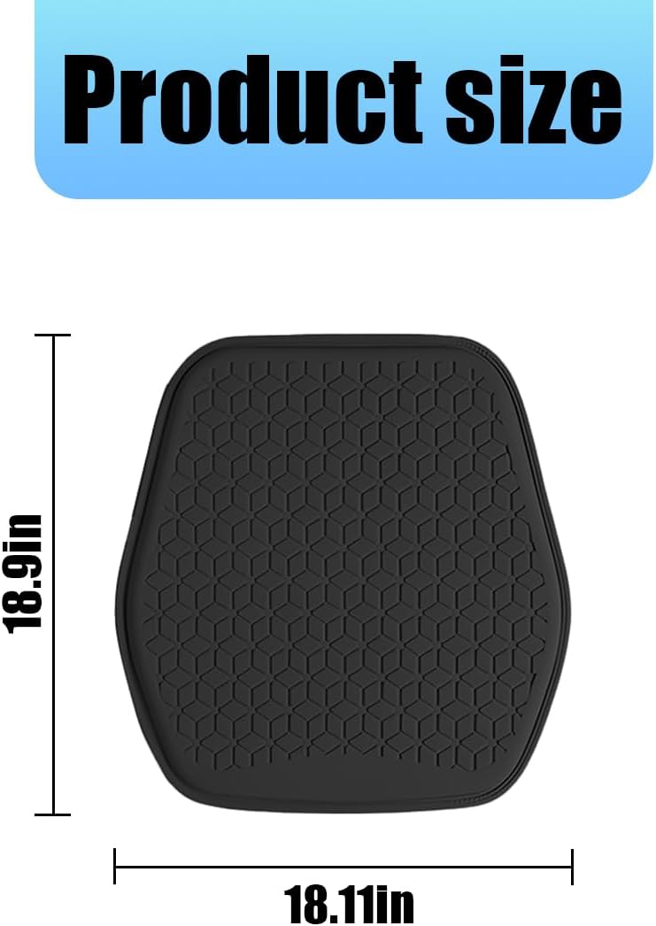 Zpana Gel Car Seat Cushion, Non-Slip & Comfortable Automotive Chair Protector Pad for Driving, Breathable Vehicle Interior Mat Cover Accessories, Universal for SUV Sedan Truck (Black)
