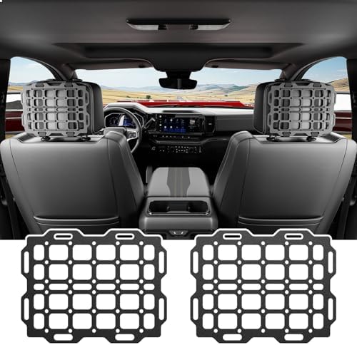 SZYANG 2PCS Headrest Organizer Molle Panel Compatible with Car Universal Gadget Holder Tactical Seat Back Organizer Replacement for Universal Vehicle Accessories