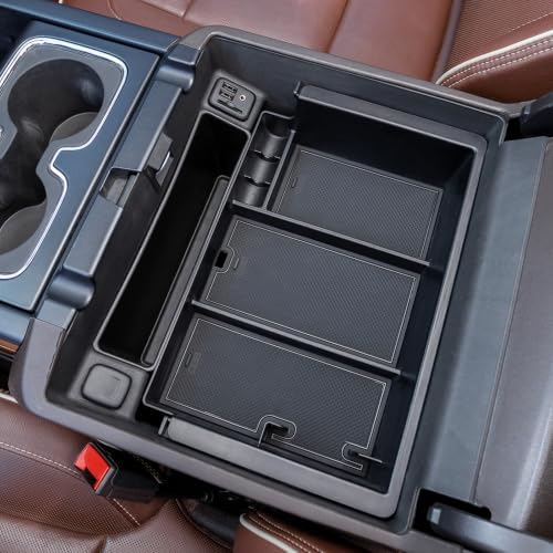 TOPINSTALL Full-Size New Center Console Tray Compatible with 2014-2018 Chevy Silverado/GMC Sierra and 2015-2020 Chevy Tahoe/Suburban/GMC Yukon/Yukon XL (Full Console w/Bucket Seats ONLY)