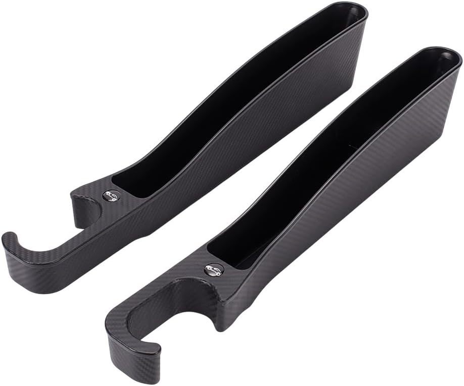 AHANDMAKER 2 Pack Car Seat Gap Filler Organizer Black Plastic Car Accessories for Women Interior Storage Box Prevents Item Drops for Car SUV Clutter-Free Interior