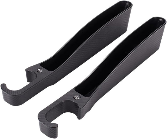 AHANDMAKER 2 Pack Car Seat Gap Filler Organizer Black Plastic Car Accessories for Women Interior Storage Box Prevents Item Drops for Car SUV Clutter-Free Interior