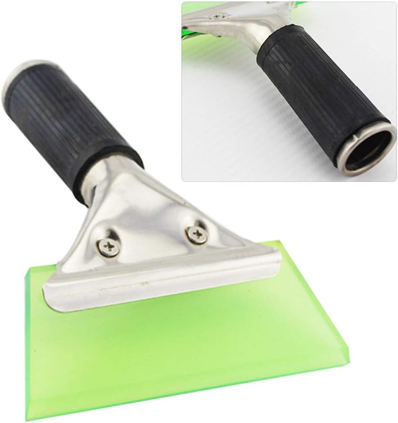 LIOOBO Ice Scraper Stainless Steel Snow Scrapers Car Snow Shovel Tool for Windshield with Rubber Random Color