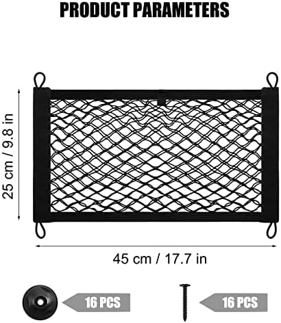 DEDC 4 Pack 17.7x9.8'' Cargo Storage Net Universal Elastic Storage Mesh