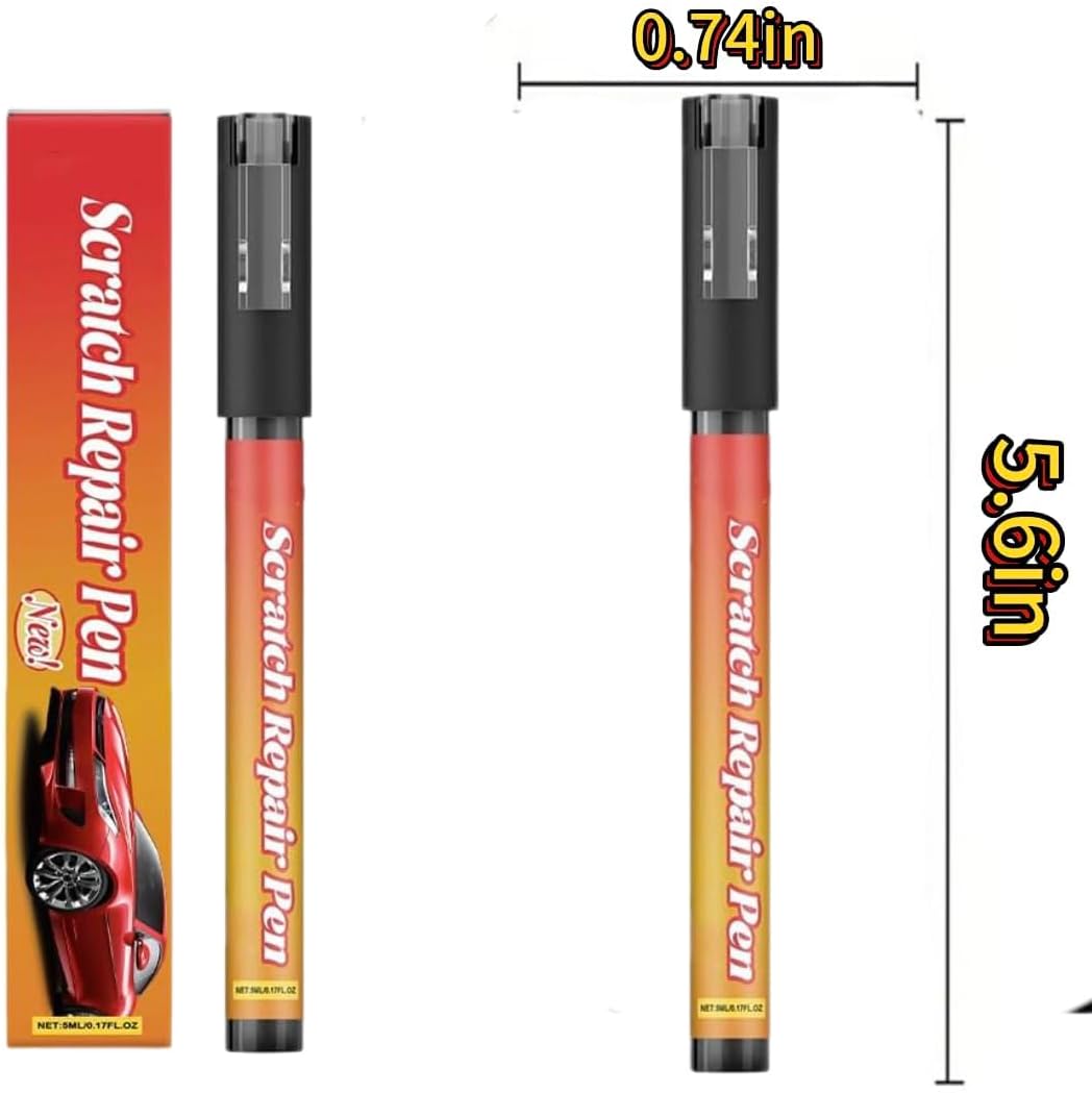 (2PC) Weatherproof Magic Car Scratch Removal Pen & Auto Paint Repair Brush Kit - Clear Fix Touch Up Paint for All Car Colors, Professional Scratch Remover for Vehicles