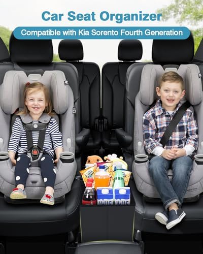 Mixsuper Liner Car Seat Organizer for Kia Sorento 2026 2025 2024-2021, Console Organizer Backseat Box for Kia Sorento, Dog Toy Box Storage Bin Kids Toys Baby Supplies Travel Accessories