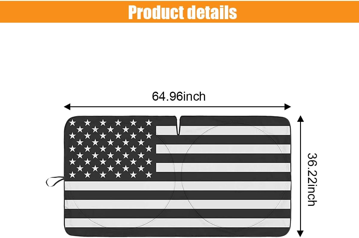 smilfuy Foldable American Flag Car Windshield Sun Shade, USA Flag, X-Large