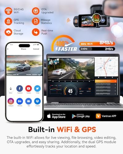 【Bundle: Vantrue N2X Front Inside Dash Cam + CPL Filter】 Dual Dashcam, Infrared Cabin Camera, STARVIS 2, Parking Mode, GPS, WiFi Dash Cam for Rideshare Taxi Daily Drivers