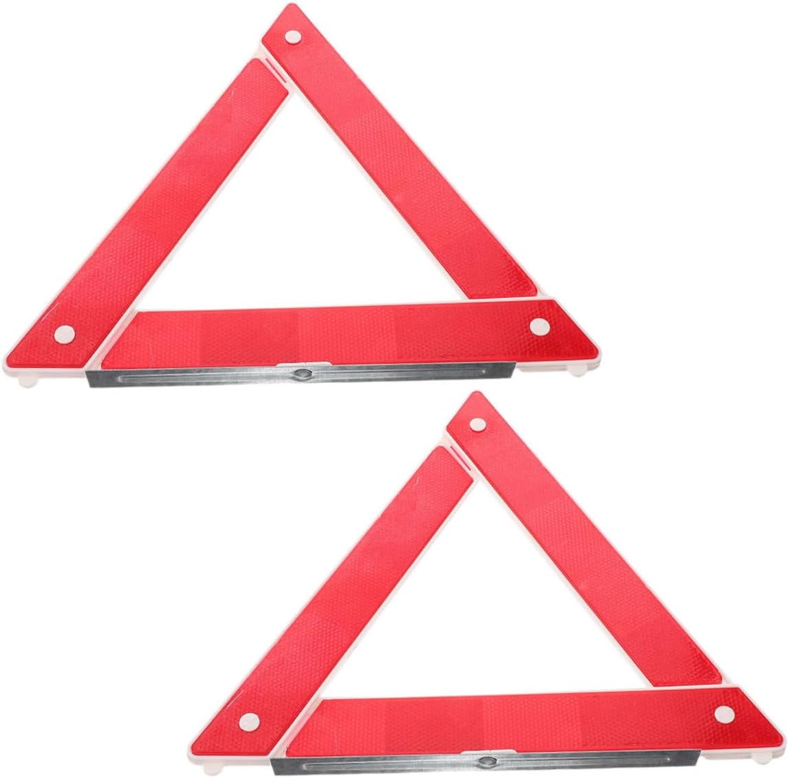 2 Pack Reflective Triangle Warning Signs for Vehicles, Foldable