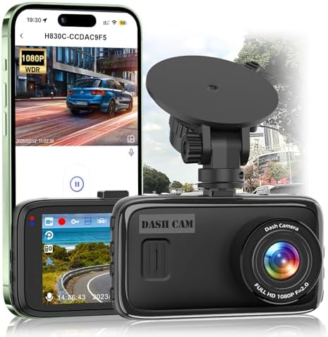 1080P Front Dash Cam, Dashboard Camera Recorder for Cars, NO SD Card