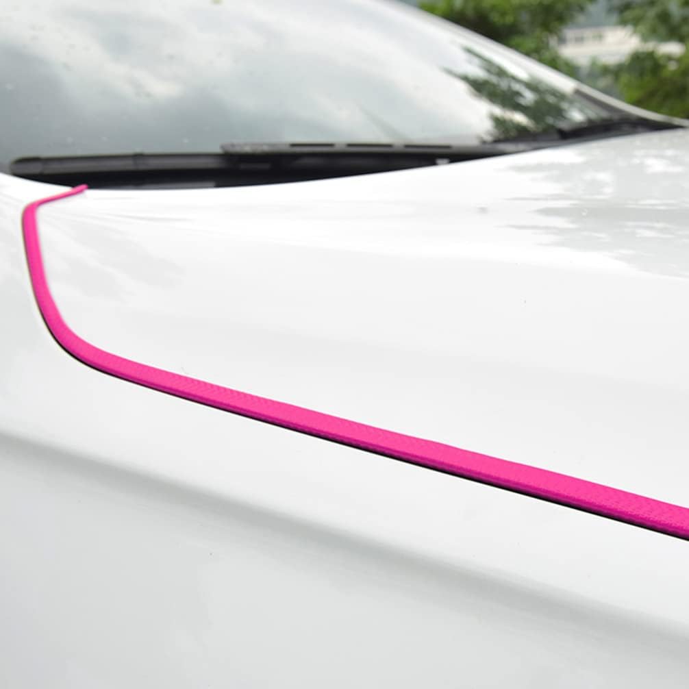 Sewroro Car Door Guards Strip U Shape Flexible Car Door Protector Car Door Sealing Strip Car Door Guards Trim for Most Universal Models Rosy