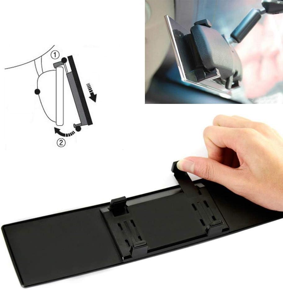 iJDMTOY Wide Angle Flat Rear Clip-On Rear View Mirror For Car Truck SUV