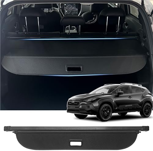 Retractable Cargo Cover for 2026 2025 2024 Subaru Crosstrek, Rear Trunk Cover Compatible with Subaru Crosstrek 2024-2026 Security Shielding Shade No Gap Car Accessory Black, Carbon Fiber