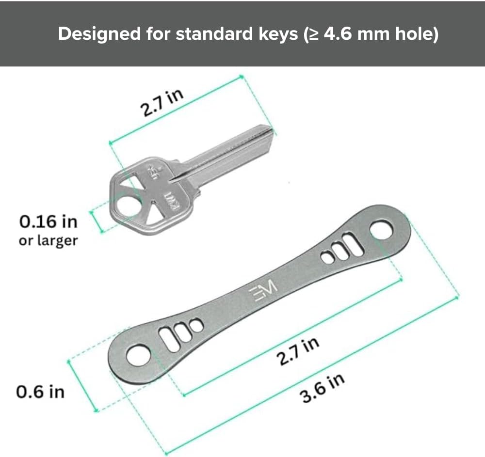 EM Compact Key Holder, Pocket Key Organizer, 14 Keys Key Bar
