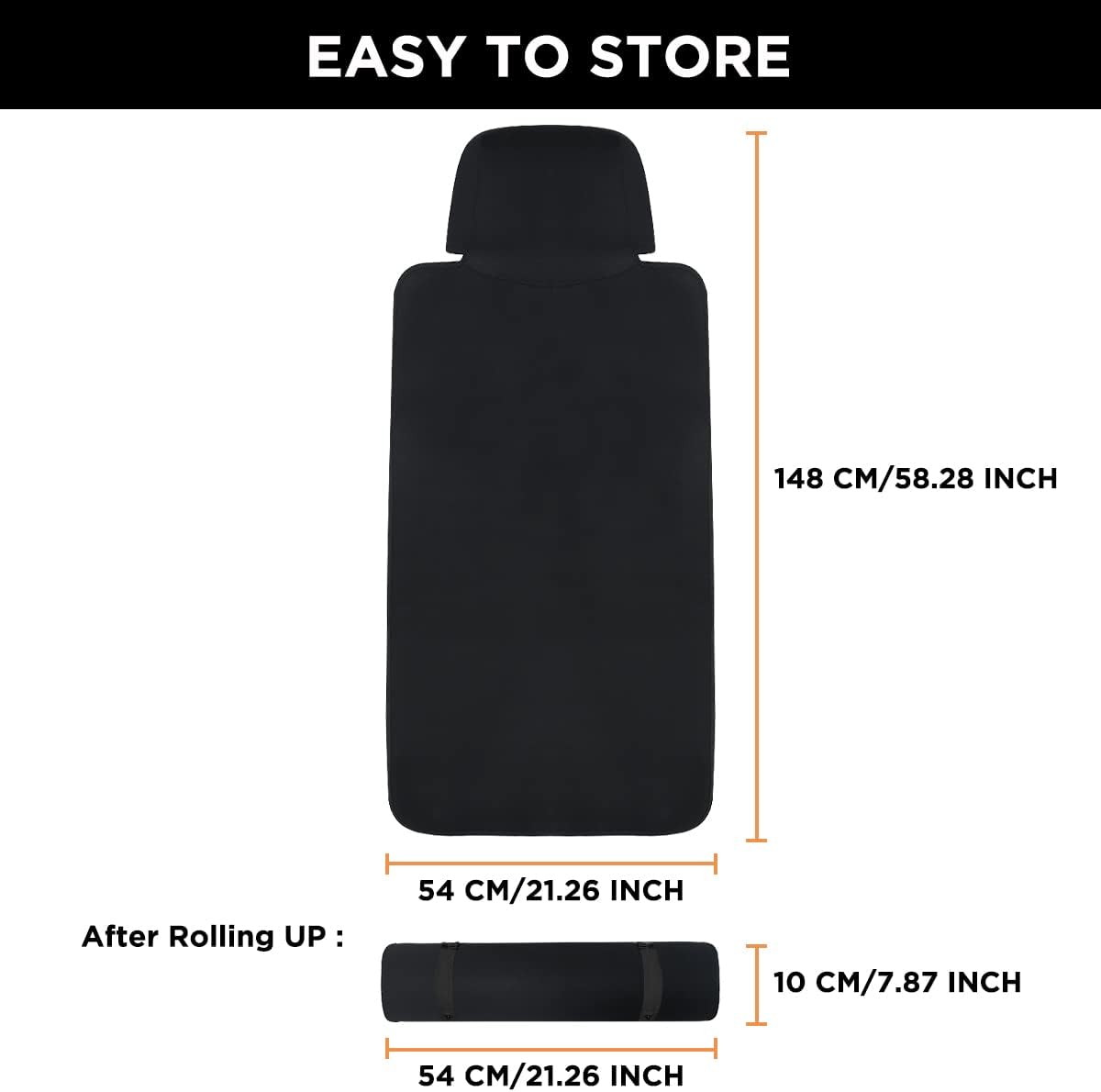 Neoprene Waterproof Car Seat Cover, Black 2pcs, Non-Slip