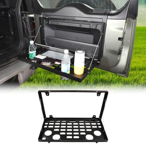 Car Trunk Storage Basket Organizer Side Cargo Rack Modular Compatible with Land Rover Defender 90 110 2020-2026 Car Rear Door Foldable Table Tailgate Table (Rear Door Foldable Table)